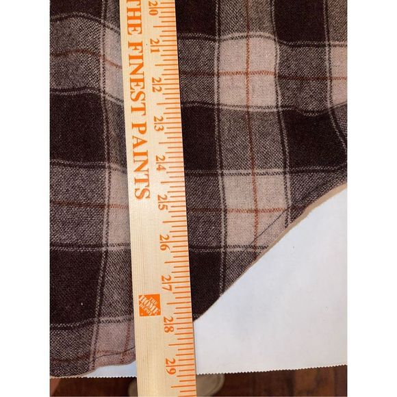 Vintage 70s 80s Kmart Men’s Wool Blend Button Down Flannel Plaid  Brown SZ Large - Picture 6 of 7